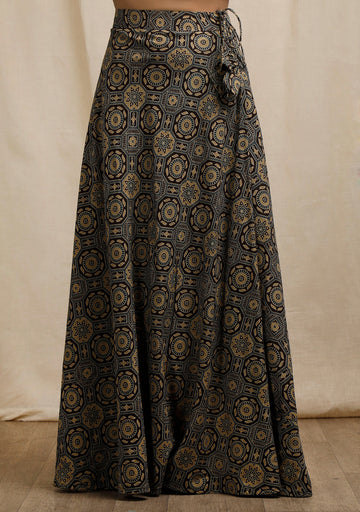 Ajrakh Print Flared Skirt